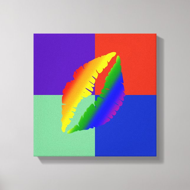 Lindíssima Impressão em Tela de Lábios Abstratos M (Frente)
