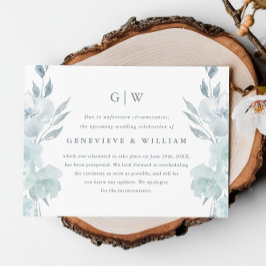 Lindo anúncio de adiamento de casamento com foto f