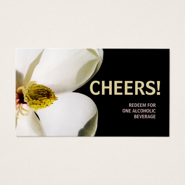 Lindo Bilhete de Bebida de Casamento Magnolia (Frente)