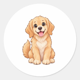 Lindo Cachorro Feliz Retriever Dourado – Adesivo p