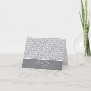 Lindo Cartão de Agradecimento com Foto em Damask (