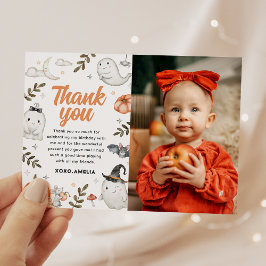 Lindo cartão de agradecimento de foto de aniversár