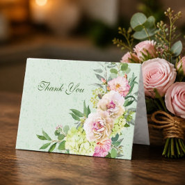 Lindo Cartão de Agradecimento Floral Botânico
