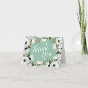 Lindo Cartão de Agradecimento Floral - menta