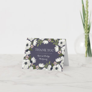 Lindo Cartão de Agradecimento Floral - roxo