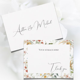 Lindo cartão de agradecimento simples com pintura 