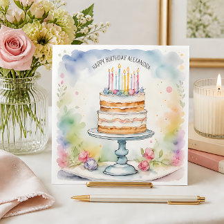 Lindo Cartão de Aniversário com Nome Personalizado