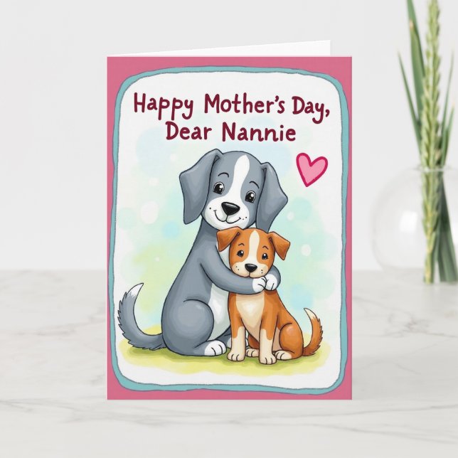 Lindo cartão de Dia das Mães para cachorros (Frente)