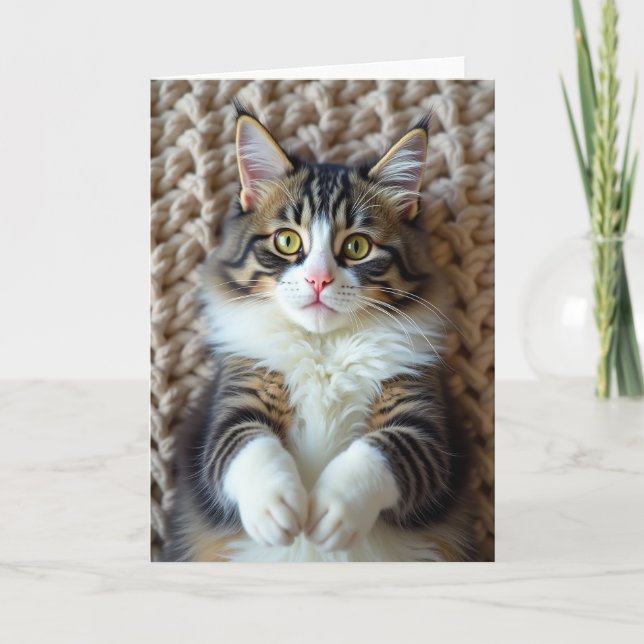 Lindo Cartão de Dia dos Pais Gato Tabby (Frente)