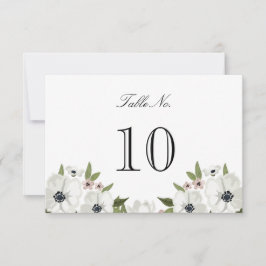 Lindo Cartão de Número de Mesa Floral