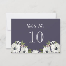 Lindo Cartão de Número de Mesa Floral - roxo