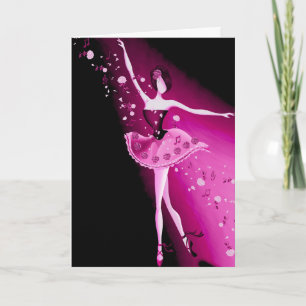 Lindo Cartão de Saudações de Bailarina & Rosas