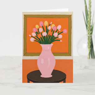 Lindo cartão de vaso para o Dia das Mães
