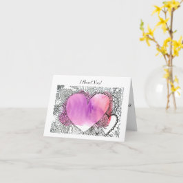 Lindo cartão do Dia dos Namorados com caneta, tint