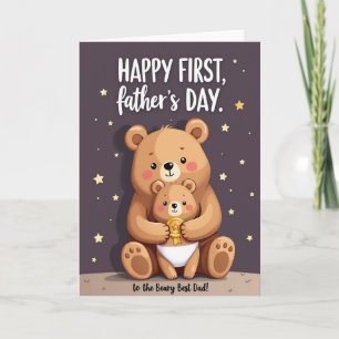 Lindo cartão do Dia dos Pais com urso