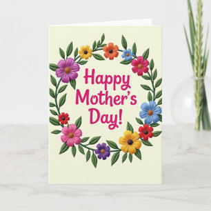 Lindo Cartão Floral do Dia das Mães