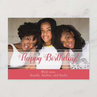 Lindo cartão postal de foto de aniversário cor-de-
