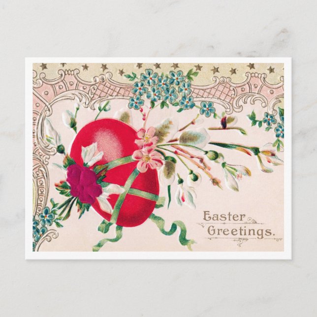 Lindo cartão postal vintage da Páscoa (Frente)