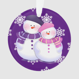 Lindo Casal de Boneco de Neve Enfeite