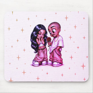 Lindo Casal de Chicano Amor Mousepad Rosa
