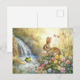 Lindo Coelho Sapo Cachoeira Cartão Postal Primaver