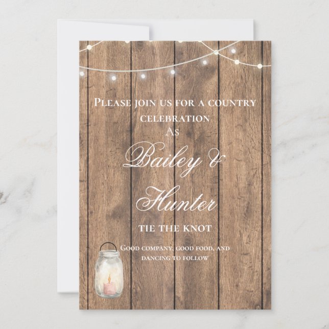 Lindo Convite de Casamento Country e com Detalhes (Frente)