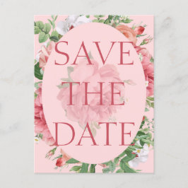 Lindo Convite de Noivado Floral Rosa Save the Date