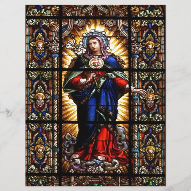 Lindo Coração Sagrado Religioso da Virgem Maria (Frente)