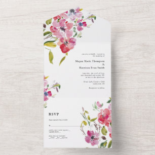 Lindo desenho de casamento de flores silvestres em