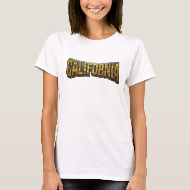 Lindo Design de Camisa CALIFÓRNIA Laranja (Frente)