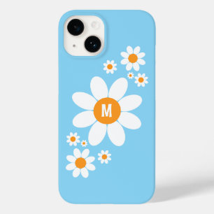 Lindo Design de Margarida Branca Simples Bebê Azul