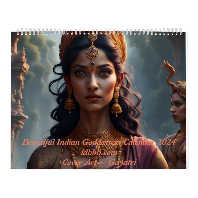 Lindo Deusas Indianas Calendário 2024 (Capa)
