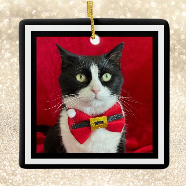 Lindo enfeite de Natal de gato Tuxedo (Criador carregado)