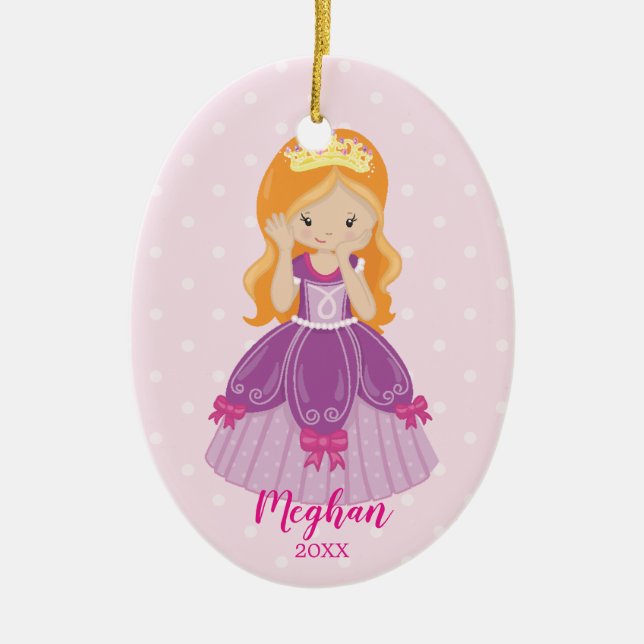 Lindo Enfeite de Natal Princesa Ruiva (Frente)