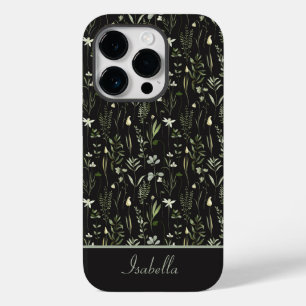 Lindo floral botânico moderno verde e preto