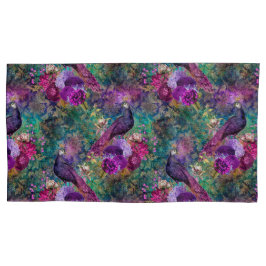 Lindo Floral Pavão Roxo Turquesa