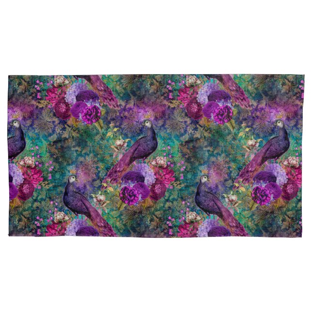 Lindo Floral Pavão Roxo Turquesa (Frente)