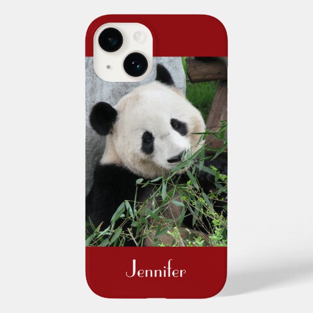 Lindo Fundo Vermelho Escuro Panda, Nome, (Verso)