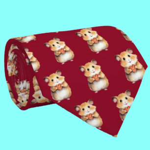 Lindo hamster com gravata de coração