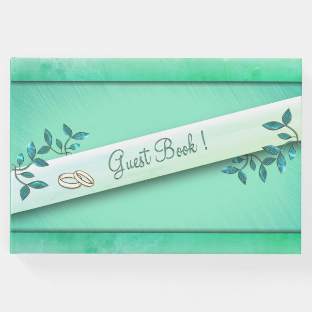 Lindo Livro de Registro Verde Mar com Anéis (Frente)