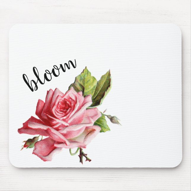 Lindo mouse pad de rosa em aquarela (Frente)
