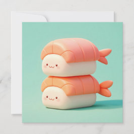 Lindo Nigiri Sushi de Camarão em Argila 3D Empilha