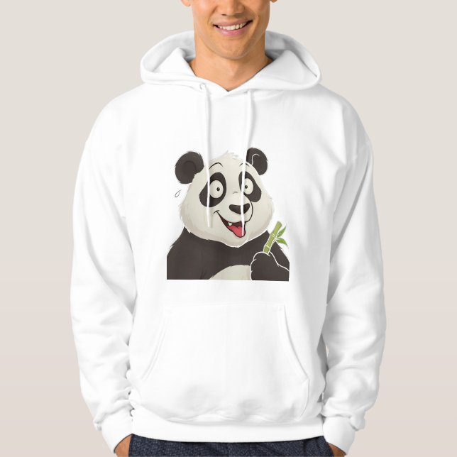 Lindo Panda de Desenho Animado Feliz com Moletom d (Frente)