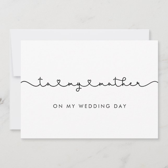 Lindo Para a minha mãe no cartão do dia do meu cas (Frente)