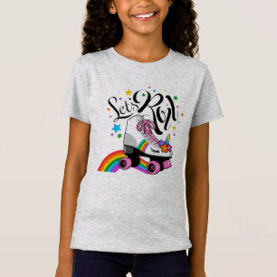 Lindo Patins e Camiseta Feminina Arco-Íris "Zarpan