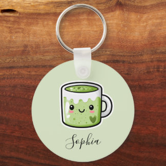 Lindo Porta-Chaves Personalizado de Matcha de Duas