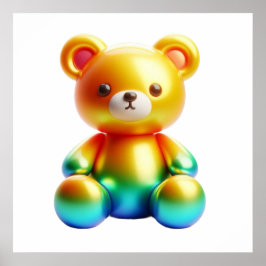 Lindo Poster de Arte de Parede Estética de Urso Te