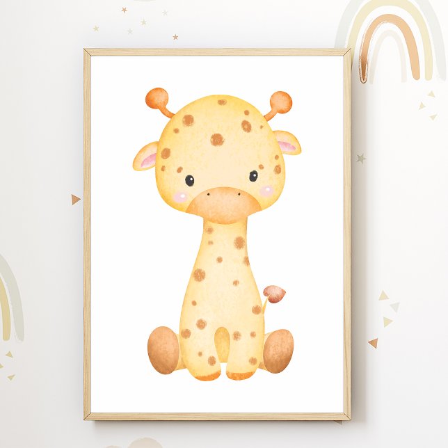 Lindo Poster de Berçário de Girafa Decoração de Qu (Criador carregado)