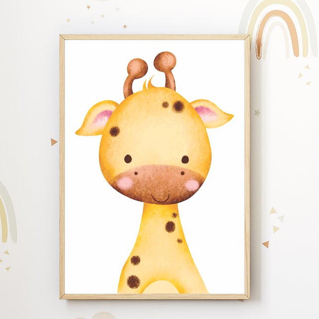 Lindo Poster de Girafa para Berçário Decoração de  (Criador carregado)