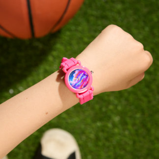 Lindo relógio mini eWatch Eclipse cor-de-rosa e ro